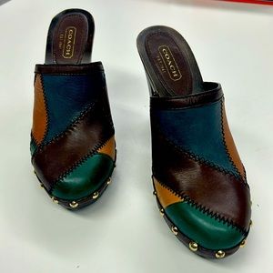 COACH Patchwork Leather Emilia Mule Clogs 9M